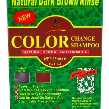 Deity Shampoo Color Change Kit Natural Herbal 2N1 Dark Brown