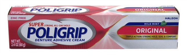 Poligrip Denture Adhesive Cream Original Mild Mint 2.4oz