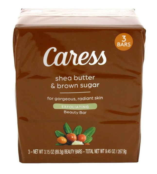 Caress Bar Soap Shea Butter & Brown Sugar 3 Count 3.15oz