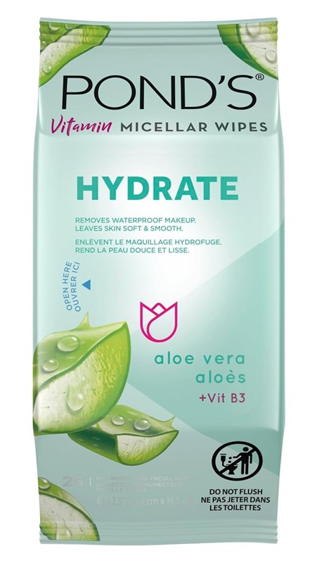 Ponds Hydrate Makeup Remover Wipes 25 Ct Vitamin Micellar