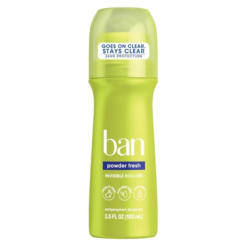 Ban Deodorant 3.5oz Roll-On Powder Fresh (24Hr Protection)