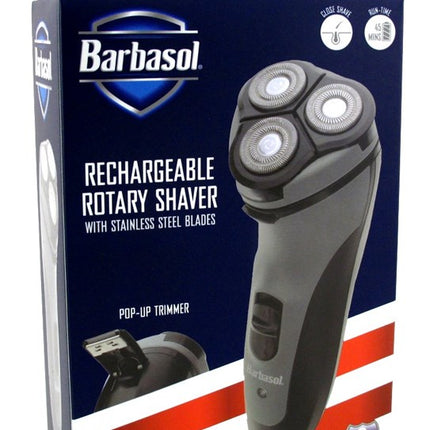 Barbasol Shaver Rotary With Pop-Up Trimmer Rechargeable