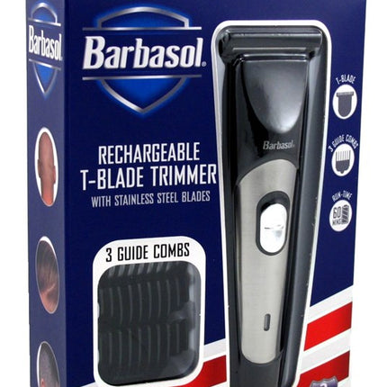 Barbasol Trimmer T-Blade Rechargeable 3 Guide Combs