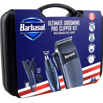 Barbasol Pro Hair Clipper Kit Ultimate Grooming 20 Piece