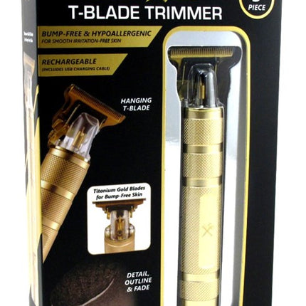 Cutting Edge Trimmer Hanging T-Blade 5Pc Rechargeable Gold