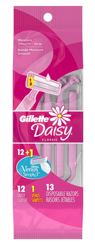 Gillette Daisy Razor Classic 12 Count + 1 Simply Venus 3