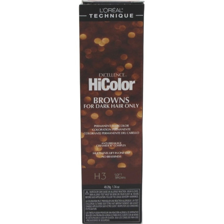 Loreal Excel Hicolor H03 Tube Soft Brown 1.74oz