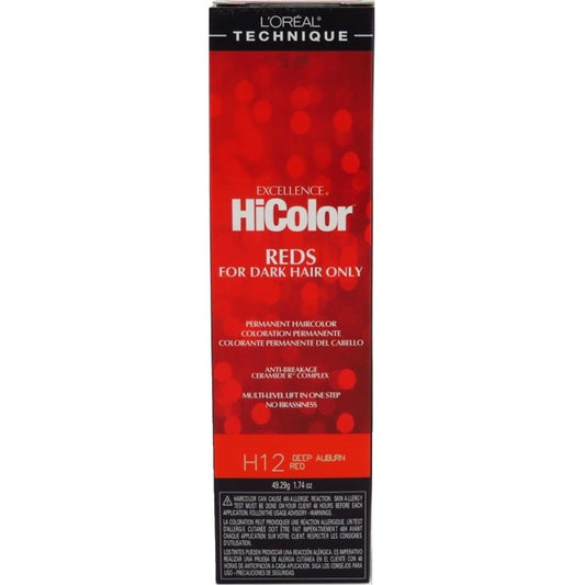 Loreal Excel Hicolor H12 Tube Deep Auburn Red 1.74oz