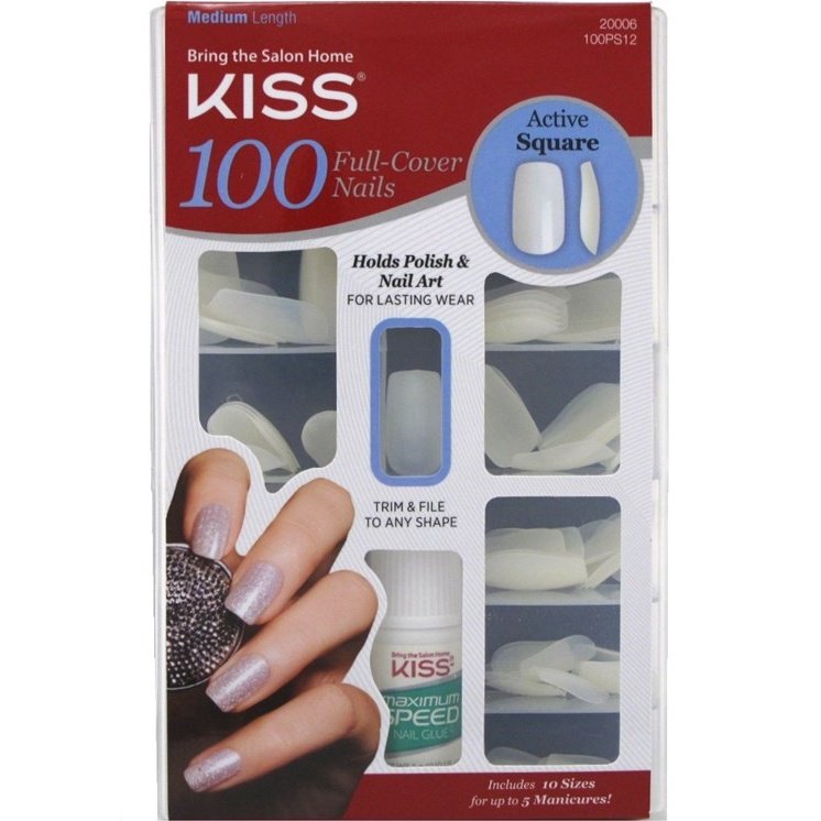 Kiss 100 Full Cover Nails Active Square