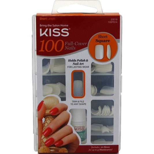 Kiss 100 Full Cover Nails Short Square (Short Length)