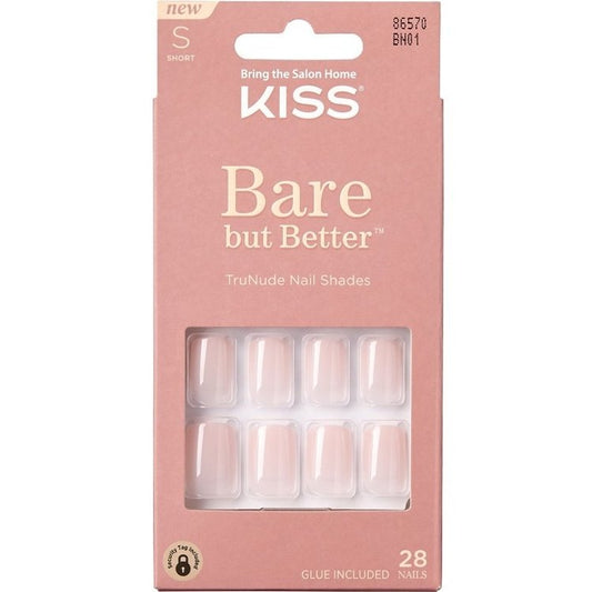 Kiss Bare But Better Nails 28 Count Short Length Nude