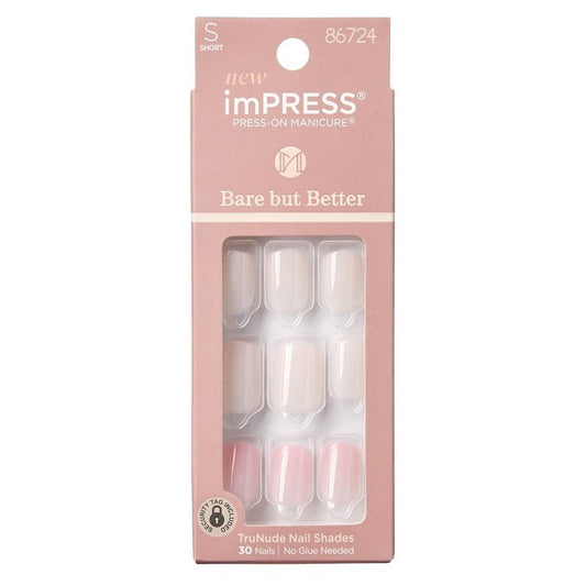 Kiss Bare But Better Nails 30 Count Short Effortless Finish