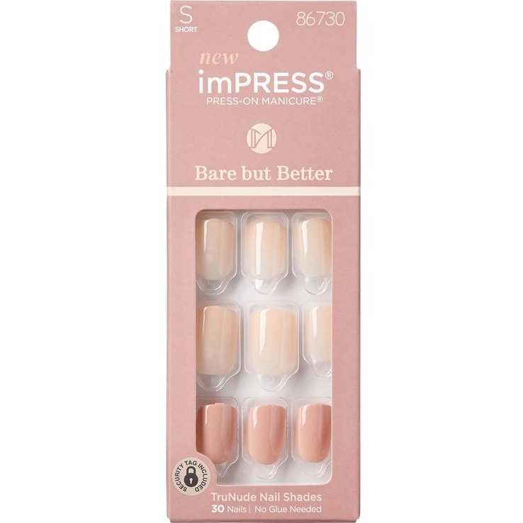 Kiss Bare But Better Nails 30 Count Short Simple Pleasure