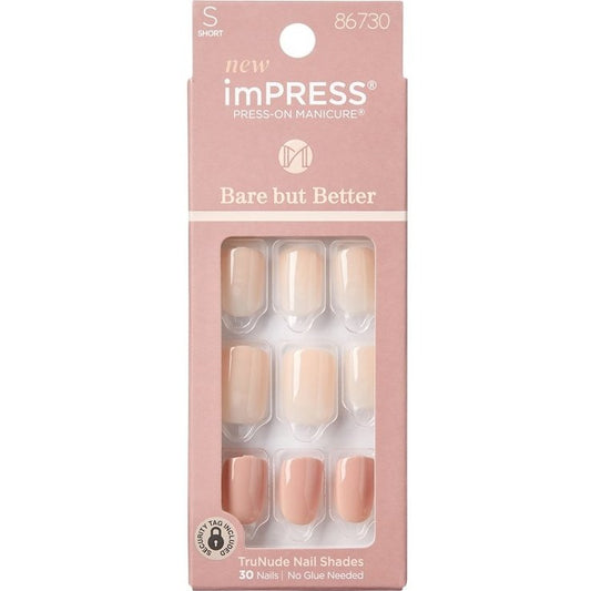 Kiss Bare But Better Nails 30 Count Short Simple Pleasure