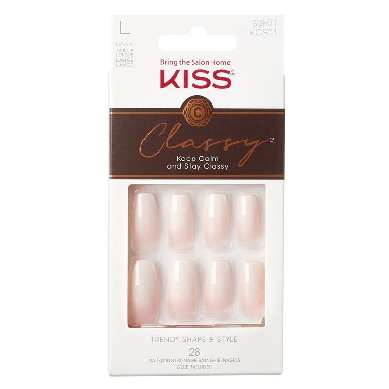 Kiss Classy Nails 28 Count Long Length Pink