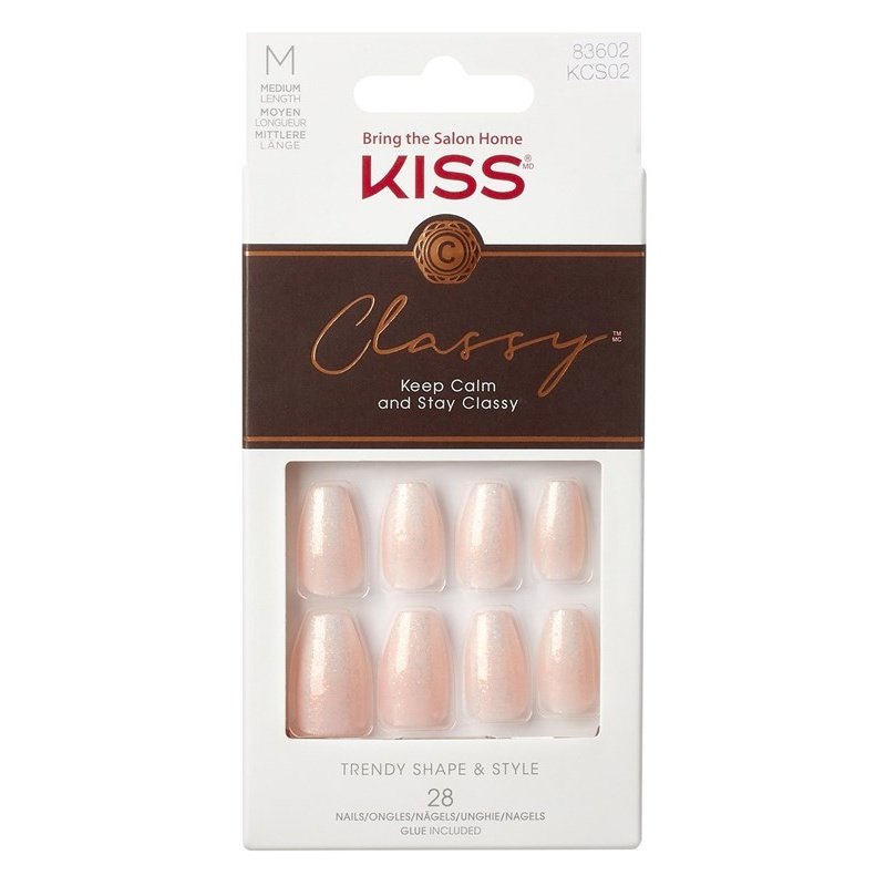 Kiss Classy Nails 28 Count Medium Length Pink