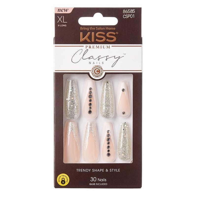 Kiss Classy Premium Nails 30 Count X-Long Length