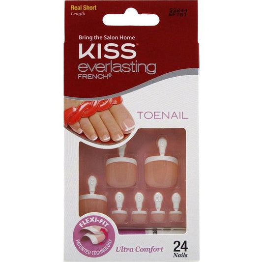 Kiss Everlasting French Toenail Kit Real Short 24 Nail