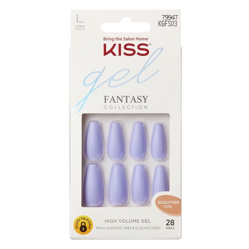 Kiss Gel Fantasy Collection 28 Count Purple Long Length