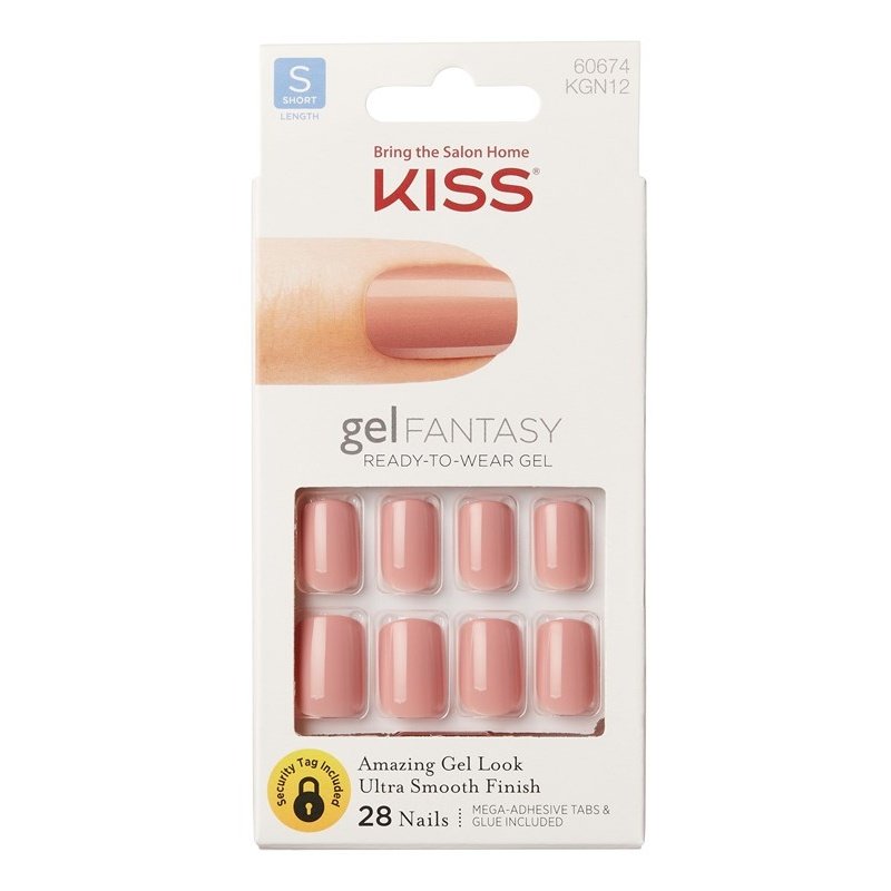 Kiss Gel Fantasy Collection 28 Count Rosy Short Length