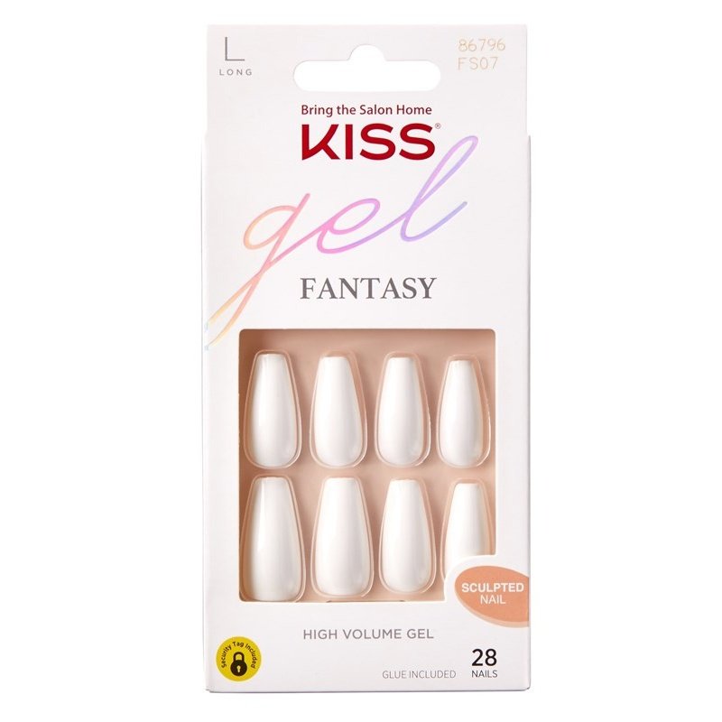 Kiss Gel Fantasy Collection 28 Count White Long Length