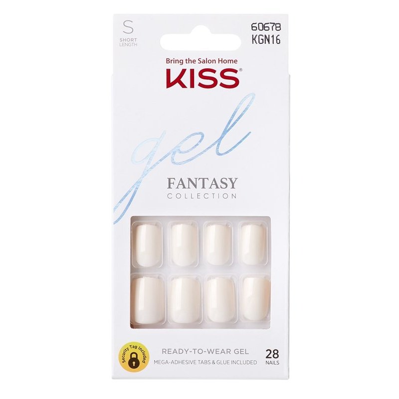 Kiss Gel Fantasy Collection 28 Count White Short Length