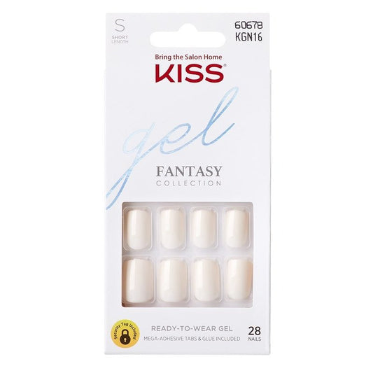 Kiss Gel Fantasy Collection 28 Count White Short Length