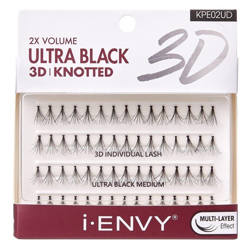 Kiss I Envy 3D Knotted Lashes Ultra Black Medium Length