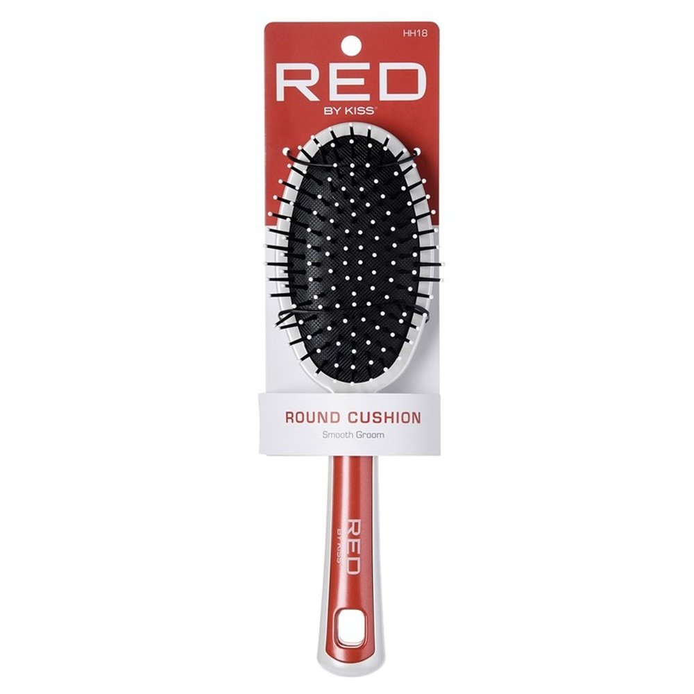 Kiss Red Pro Brush Round Cushion (1PC) Smooth Groom