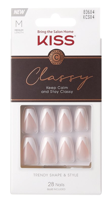 Kiss Classy Nails 28 Count Medium Length Chevron Tip