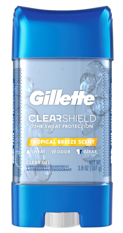 Gillette Deodorant Clearshield Gel Tropical Breeze 3.8oz