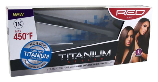 Kiss Red Flat Iron 1.25Inch Titanium