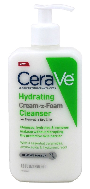 Cerave Hydrating Cleanser Cream-To-Foam Normal-Dry 12oz