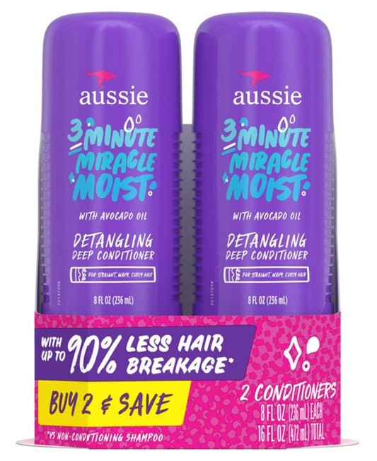 Aussie 3 Minute Miracle Moist Deep Conditioner 2 Pack 8oz