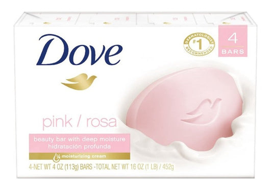 Dove Bar Soap Pink/Rosa 3.75oz 4 Count