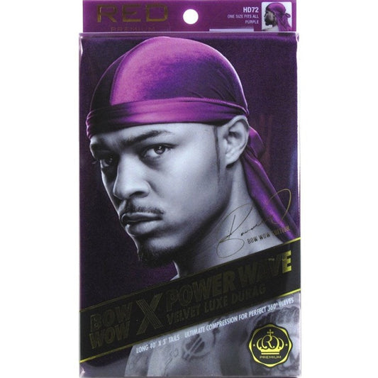 Kiss Red Durag Bow Wow Power Wave Velvet Purple ( (1PC))