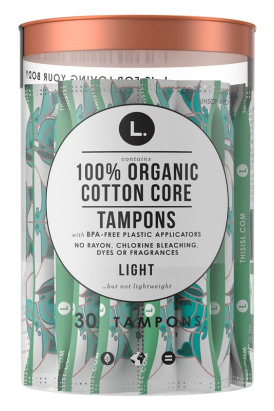 L. Tampons Organic Cotton Core Light 30 Count