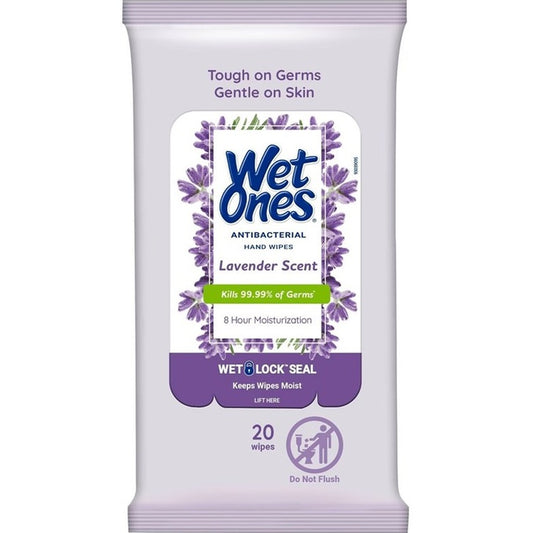 Wet Ones Anti-Bacterial Hand Wipes Lavender 20 Ct (10in)
