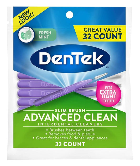 Dentek Slim Brush Advanced Clean Tight Teeth 32 Count