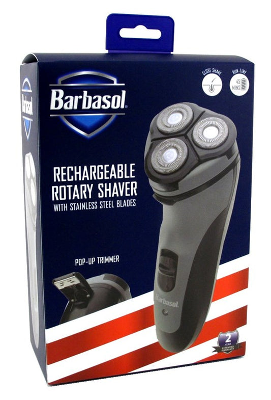 Barbasol Shaver Rotary With Pop-Up Trimmer Rechargeable