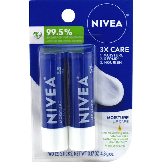 Nivea Lip Care Moisture Twin Pack 0.17oz (6in)