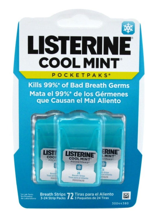 Listerine Pocketpaks Breath Strips Cool Mint 3 Count (1PC)