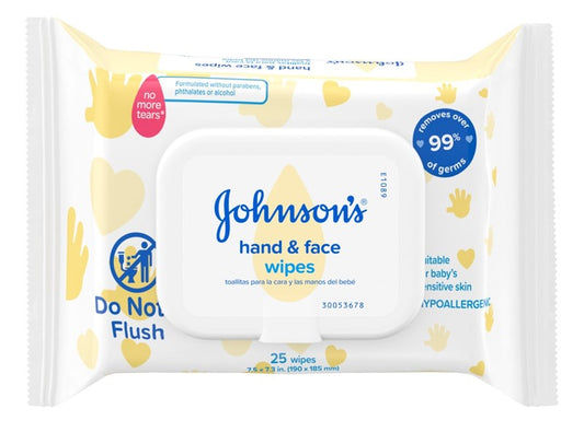 Johnsons Wipes Hand And Face 25 Count (1PC)