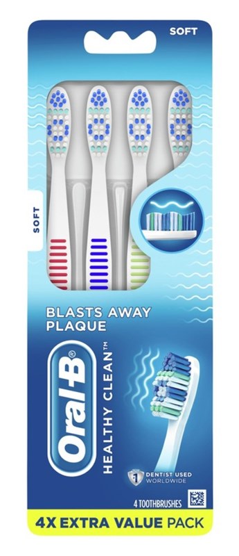 Oral-B Toothbrush Healthy Clean Soft 4 Pack