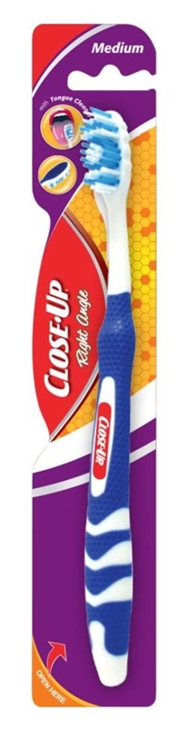 Close-Up Toothbrush Medium Right Angle Asst Colors (12in)