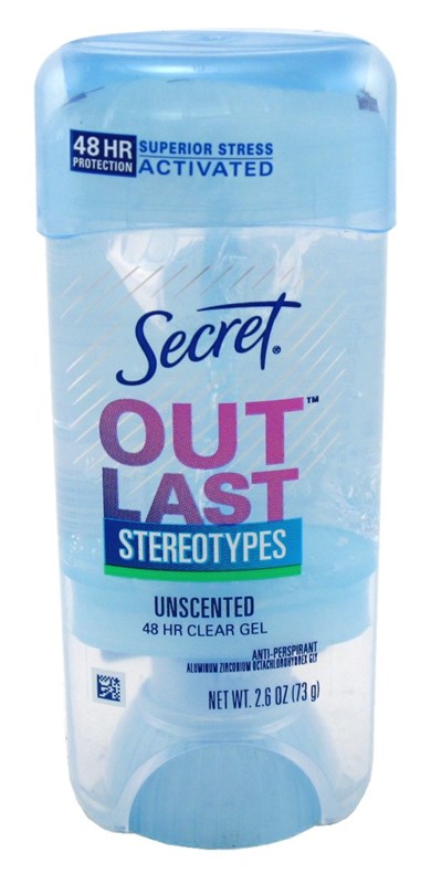 Secret Deodorant Outlast 2.6oz Clear Gel Unscented