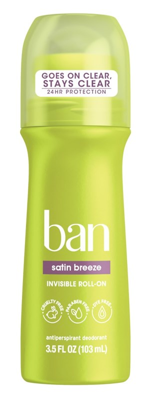 Ban Deodorant 3.5oz Roll-On 24 Hr Satin Breeze