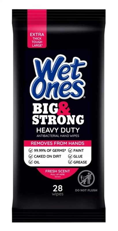 Wet Ones Anti-Bacterial Hand Wipes Big & Strong 28 Ct (1PC)
