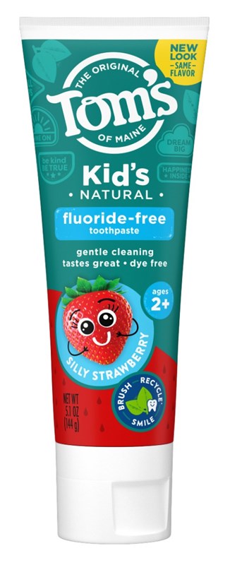 Toms Nat Toothpaste Kids 5.1oz Fluoride-Free Silly Strawberry