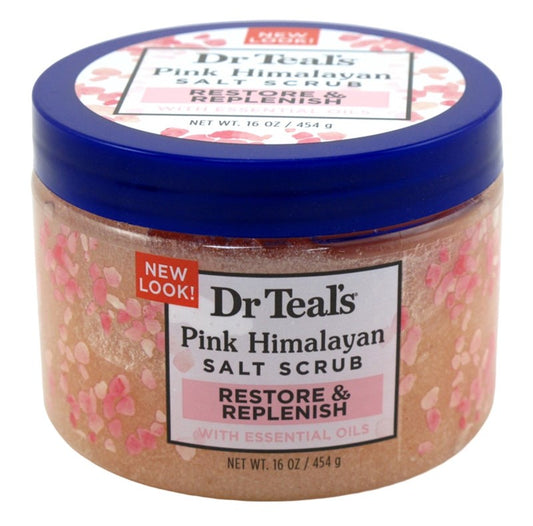 Dr Teals Salt Scrub Pink Himalayan Restore 16oz Jar